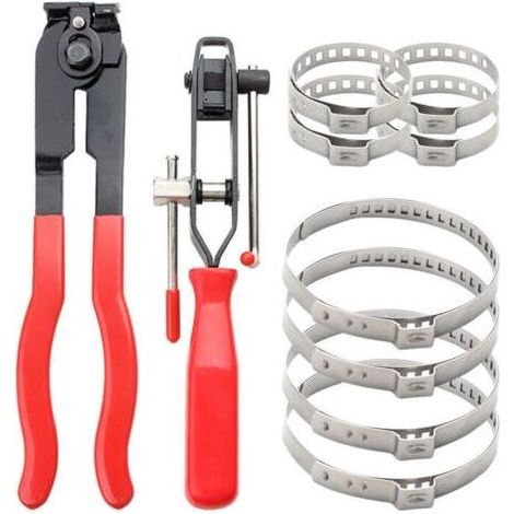 Collier De Serrage, 2 Pinces Pinces Collier Cardan Et Pince Colliers Bandes À Sertir Avec L’offre De 8 Pcs De Collier - Différents Dccessoires-Karteo (1/4)