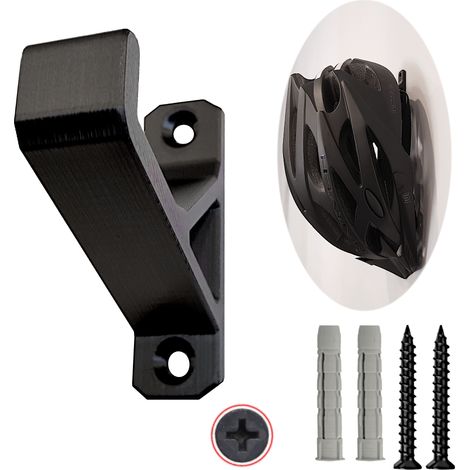 Colgador de casco de pared de 7x6 pulgadas, color negro (1/5)