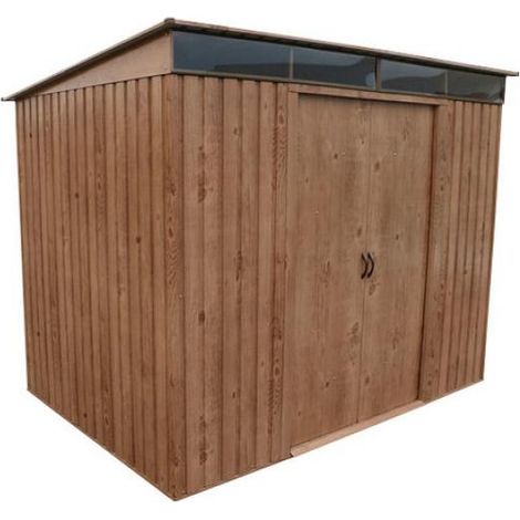 Caseta Cobertizo Metal Jardin Pent Roof 8X6 Duramax Marron (1/5)