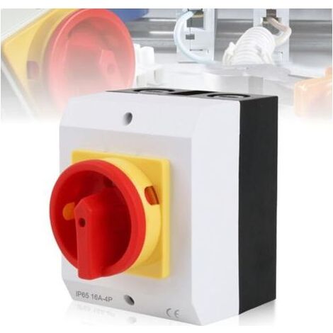 Pair Interrupteur Principal 16A 3 Pôles IP65, Sectionneur de Charge avec Boîtier Plastique, Interrupteur Rotatif de Sécurité (1/5)