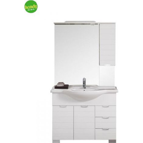 Mobile bagno SaviniDue Rigo con pensile 85 x 50 x 210 Cm Bianco Lucido (1/3)