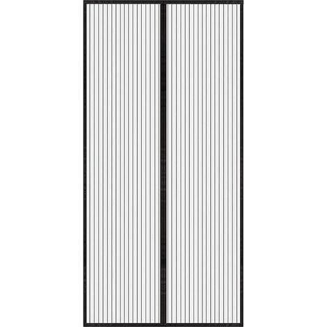 Moustiquaire magnétique pour porte/fenêtre 100x220 cm – Noire – Empêche les insectes volants.