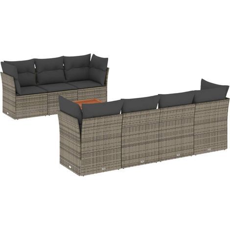 Maison Exclusive - 8-tlg. Garten-Sofagarnitur mit Kissen Grau Pol