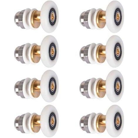 Porte de douche - Roulette pour porte de douche Roulettes coulissantes Porte Rouleau Roue de secours 8pcs 23mm