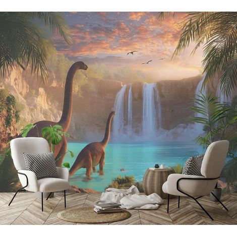 Fototapete Dinosaurier, für Kinderzimmer, 150 x 105 cm – Komplettset inkl. Kleister & Anleitung (1/5)