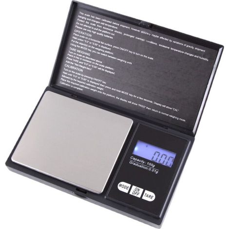 Balance de cuisine numérique portable de poche, 200 g x 0,01 g, mini balance de précision pour bijoux avec écran LCD, piles incluses-AquaForge