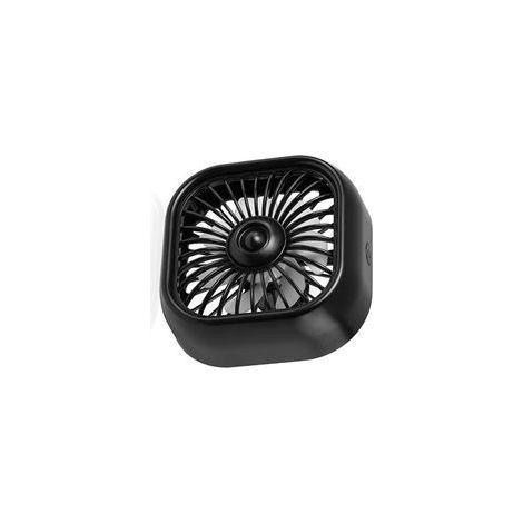 Ventilateur USB pour voiture, montage sur grille d’aération, 3 vitesses, silencieux, LED colorées, noir (1/5)
