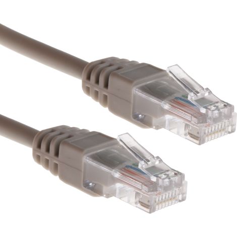 Câble Ethernet cat 5e Avec connecteur gaine LSZH Gris / , UTP, 15m ( Prix pour 1 ) (1/2)