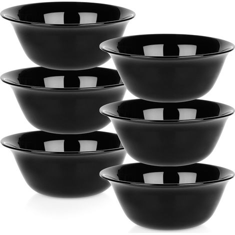 Cuencos de vidrio negro de 300 ml, 6 unidades. (1/5)