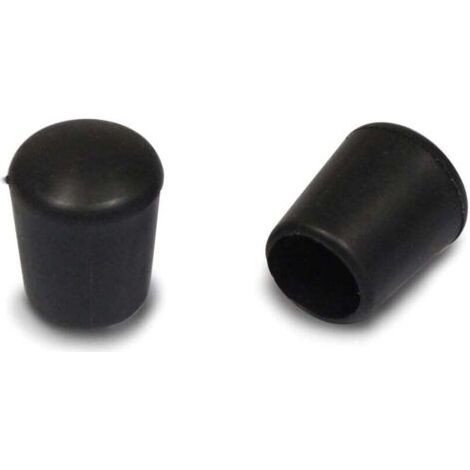 Embouts de protection ronds en caoutchouc noir pour tuyaux d'un diamètre intérieur de 12 mm (16 pièces/paquet)
