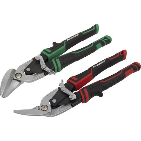 Sealey Premier High Leverage Offset Aviation Tin Snip Set 2pc AK69072