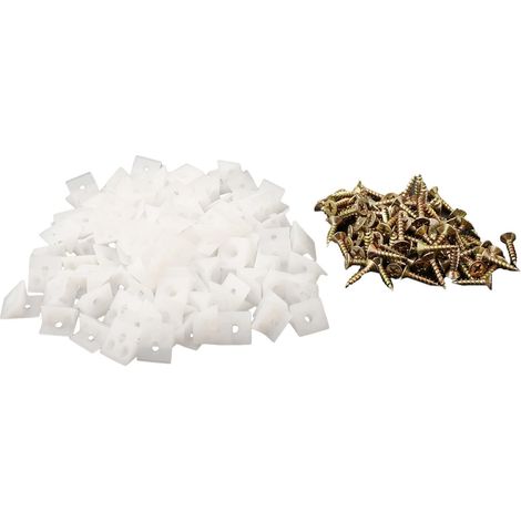 Pack of 100 plastic leveling wedges for repairing drawers with screws – Plastic leveling wedges for repairing dressers, cabinets, tables – White non-slip door stops (1/5)