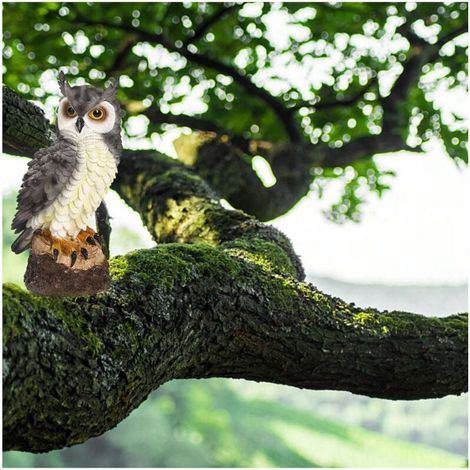 Statue de hibou de jardin, statue de hibou en résine d'extérieur de 7 pouces, décoration de hibou de jardin réaliste, ornements de jardin pour patio, porche, bureau (1/4)