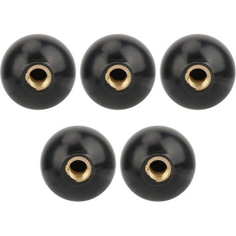 Vikye Bouton de boule filetée, 5pcs M10x35 boule de manette ronde en noir en bakélite avec bouton de levier pour opération de la machine, poignées de rechange-ARCAN (1/4)
