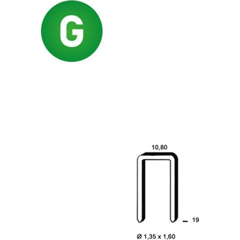 26 000 Agrafes Galvanisées L-19 - 10.8x19x1.35x1.6 mm - D-Work