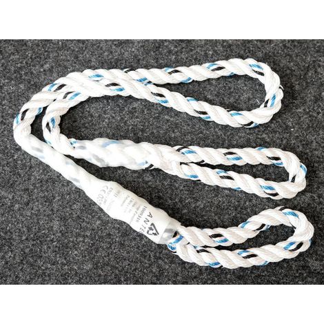 Sangle longe d'assujettisement longueur 1 mètre diamètre 12mm 2 boucles ANTEC 1009310 DERANCOURT