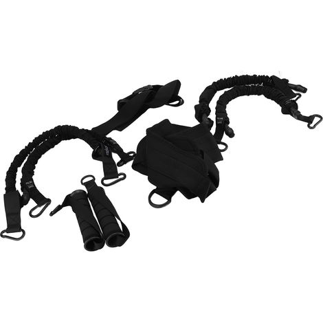 Bandes d'assistance à la traction, bande de résistance robuste pour barre, poids réglable avec repose-pieds, entraînement de force, noir (1/2)