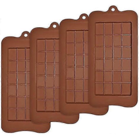 Ensemble de 4 moules à barres chocolatées en silicone alimentaire antiadhésif pour barres protéinées et énergétiques (1/5)