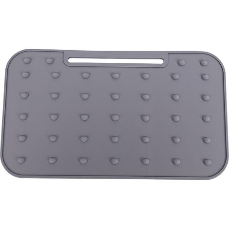 Tapis à repasser en silicone résistant à la chaleur antidérapant protecteur de planche pour fer à vapeur, ménage, voyage gris foncé (1/5)