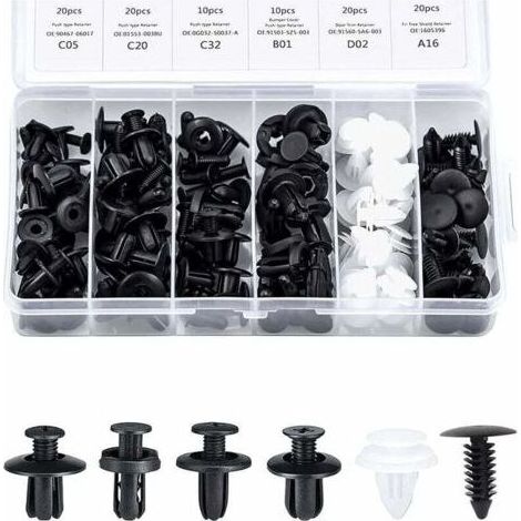Clips Garniture Intérieure Rivet Clips Plastique Rivet Plastique Fixation Protection Clip Panneau Porte Boucle Boîte 100 Pièces 6 Types Boucle Fixation Automobile Différente Boucle Voiture Générale (1/4)