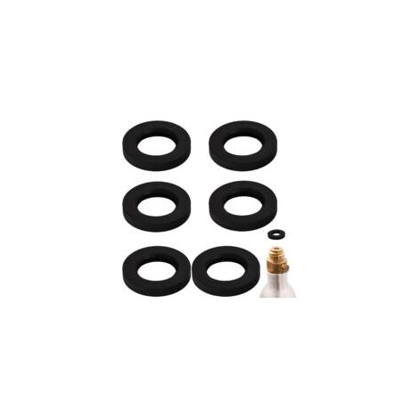 Lot de 6 joints de rechange pour Sodastream - Joint pour Sodastream - Joint de rechange - Compatible avec Sodastream Cystal MAXI Penguin STREAM Dynamo Power - Beaucoup plus encore - Noir (1/5)
