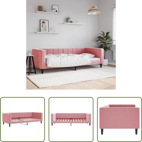 Sofa - Tagesbett Rosa 90x200 cm Samt (1/5)