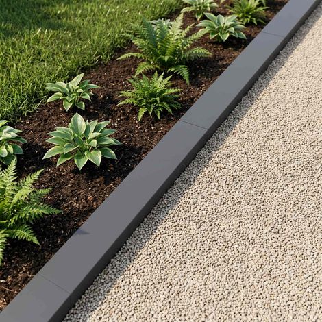 vidaXL Perfil de cobertura para jardín 10 uds. 100 x 10 x 5 cm Acero (1/5)