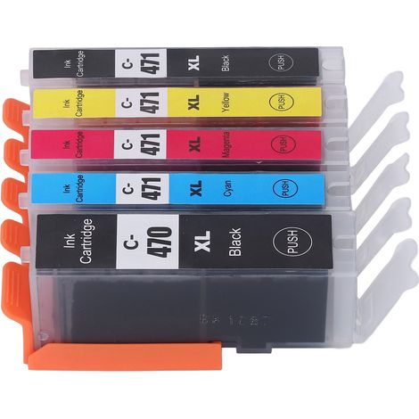 Cartouche d'encre 5 couleurs BK C M Y pour imprimante Canon PIXMA MG5740 MG6840 MG7740 TS5040 TS6040 TS8040 - Accessoire d'impression, noir + cyan + magenta + jaune (1/5)