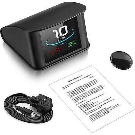 Compteur de vitesse, de température, de régime moteur et de kilométrage pour voiture : affichage tête haute (HUD) OBDII intelligent, outil de diagnostic automobile pour une sécurité optimale. (1/5)