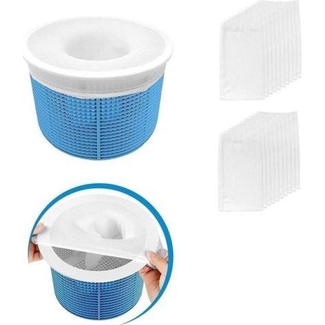 Lot de 20 chaussettes pour skimmer de piscine, filet filtrant pour panier de piscine, accessoires de piscine, filtre fin, grandes chaussettes pour scories, feuilles, mousse, enlve, pollen (1/5)