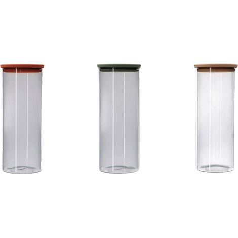 1 Pezzo Barattolo da Cucina in Vetro Borosilicato 26 x 11 cm 3 Colori