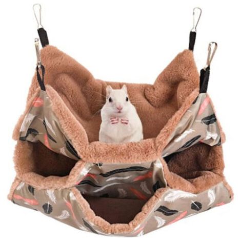 BUNTHAUS PA Frettchen-Hängematte, Chinchilla, 34 x 34 cm, Kleintier-Hängematte, Kaninchen-Hängematte, doppellagig, weiche Hängematte für Hamster, Chinchilla, Meerschweinchen, Maus, Eichhörnchen, Igel, (1/4)