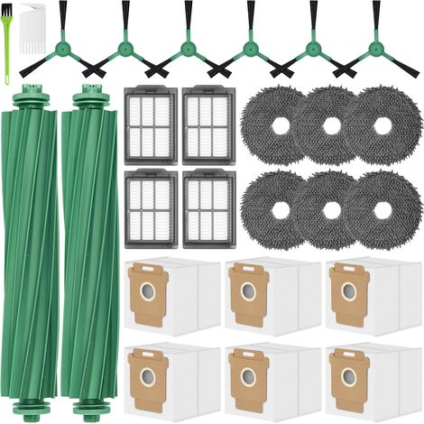 505 Combo Zubehör für iRobot Roomba Plus 505 Combo / 405/507 Combo Ersatzteile Zubehörset Ersatz, 6 Staubbeutel 2 Hauptbürsten, 6 Seitenbürste, 4 HEPA Filter, 4 Wischtücher (1/5)