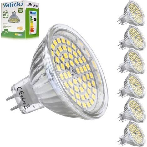 GU5.3 LED 12V MR16 Blanc du Jour 5W Ampoule Equivalent à 35W Halogène Lampe GU 5.3 MR 16 Blanc Froid 4500K 420 Lumen Lot de 6 (1/4)