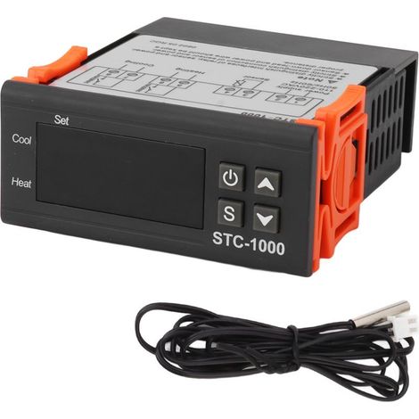 Regolatore di temperatura AC 110V-220V, termostato digitale universale STC-1000 con sonda sensore di temperatura NTC, regolatore di temperatura in gradi Celsius, riscaldamento/raffreddamento (1/5)