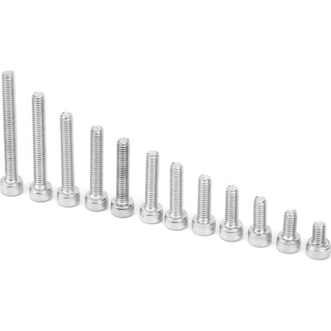 Vis à tête hexagonale creuse en acier inoxydable 304 - Kit de 180 pièces, filetage M4