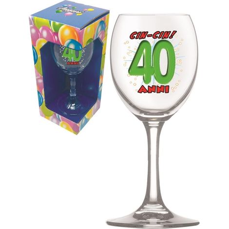 Gobelet 40 ans, verre Gadget imprimé, idée cadeau, fête 40 ans, anniversaire (1/2)
