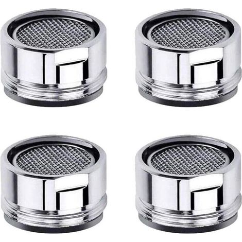 Pièces de rechange pour aérateur de robinet d'évier de cuisine avec filetage en laiton, crépine et rondelle, adaptées à la cuisine et à la salle de bain - Lot de 4 (1/4)