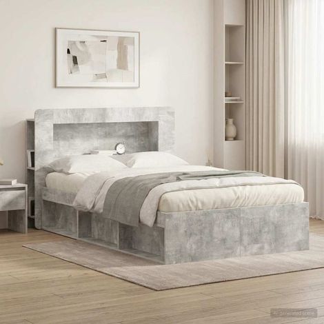 vidaXL Cabinet de Tête de Lit Gris béton Bois d’ingénierie (1/5)