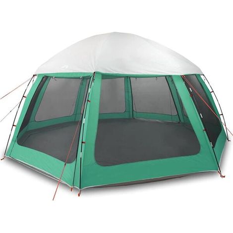 Tente de piscine avec auvent amovible et parois en filet, vert clair, 510 x 510 cm