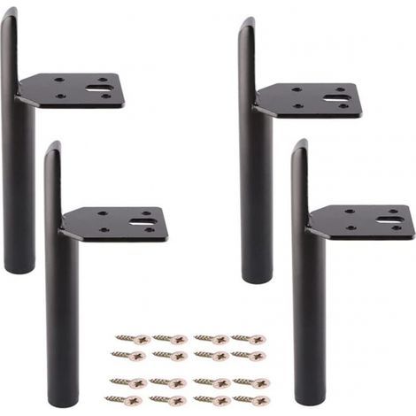 pezzi neri - Gambe di ricambio per mobili moderni da 15 cm, gambe per armadi, tavoli e letti con viti (1/5)