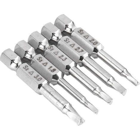 Ensemble de 5 embouts de tournevis magnétiques à tête triangulaire, tige hexagonale en acier S2, longueur 50 mm (1/5)