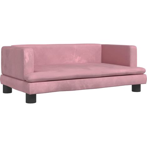 Cesta para cama para perros cómodo sofá 80 x 45 x 30 cm terciopelo Rosa 020042958 (1/5)