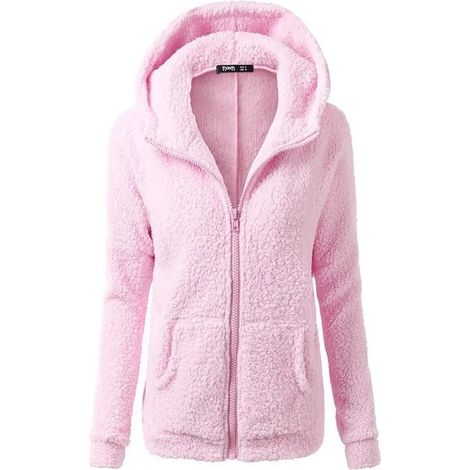 Veste polaire d'hiver pour femme, fermeture éclair, manches longues et poches (1/5)