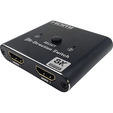 MAXTRACK CS39L - Distribuidor bidireccional HDMI 8K (2 en 1 Salida o 1 in2out, 8K @ 60 Hz, 4K@120 Hz, Compatible con PS5, Xbox, Streaming Box, proyector, TV (1/5)