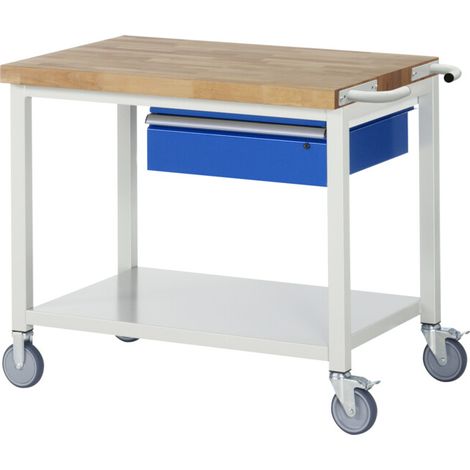Établi mobile Rau avec tablette et tiroir LxPxH 1000x700x880mm (1/5)