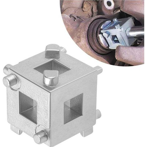 Outil de compression d'étrier de frein cubique, outil d'étrier de frein en acier, pièces automobiles universelles, adaptateur d'outil de piston de frein pour tournevis à tête carrée de 3/8 pouce.