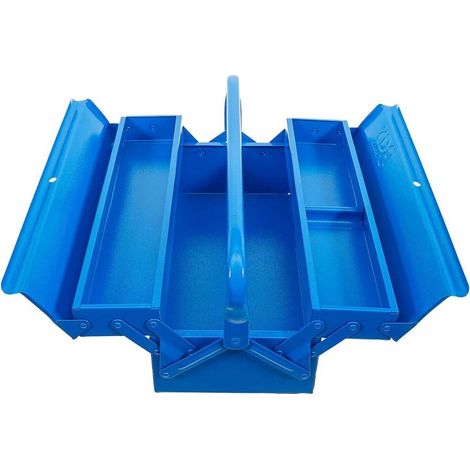 Caisse à Outils Métallique Vide 420 x 200 x 150 mm - 3 Compartiments - Robuste et Pratique, Pro - D-Work