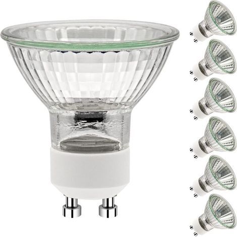 Ampoules GU10 35W, GU10 Ampoules Halogènes,Ampoule Spot AC 230V 35W, GU10 Halogen Ampoules Halogène 2 Broches 35° Angle de Rayonnement 2700K Dimmable Blanc Chaud, Pack de 6 [Classe énergétique G]