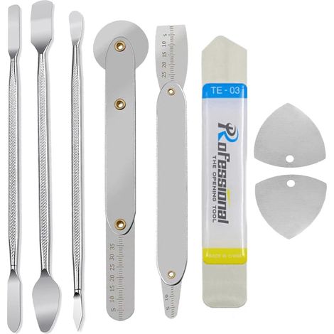 8PCS Lever and Opening Tool Kit: Metal, Ultra Slim, Repair Tool Kit for Mobile Phone, Laptop and Tablet (1/5)